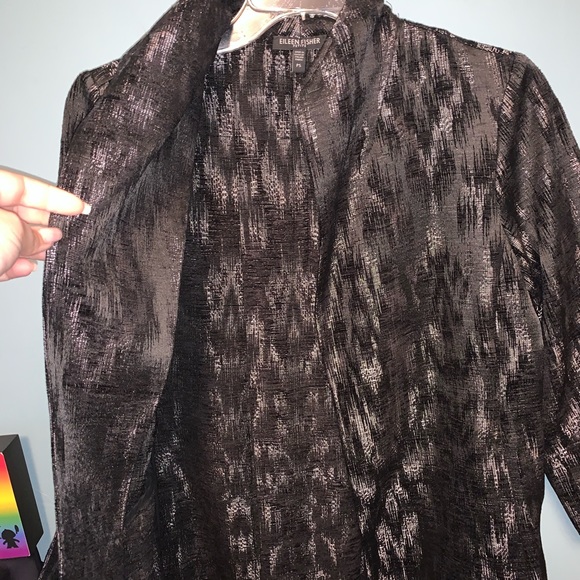 Eileen Fisher High Collar Open Front Jacket Petite - Picture 4 of 11